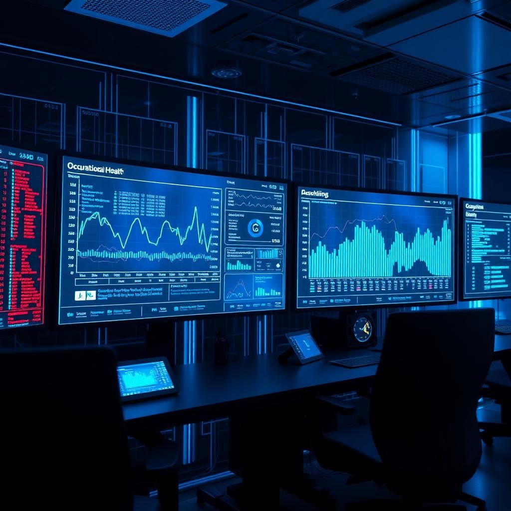 Central de dados com dashboards de análise de saúde ocupacional